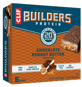 CLIF Builders Protein Bars Chocolate Peanut Butter Flavor, Plant Protein, Gluten Free Bars, 6ct