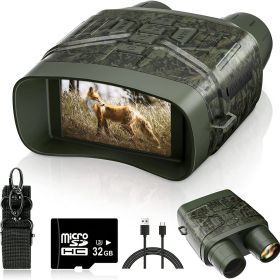 Night Vision Goggles - 4K Night Vision Binoculars For Adults; Camouflage 3'' Large Screen Binoculars Can Save Photo And Video With Rechargeable L (Color: Camouflage Color With 32G Memory Card)
