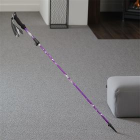 5-Section Collapsible Hiking Poles - Lightweight Trekking Poles with Secure External Lock, Adjustable Length (Color: Purple)